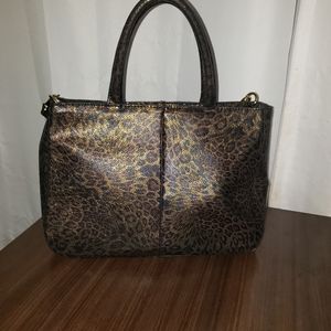 HOBO The Original Leather Leopard Print Metallic